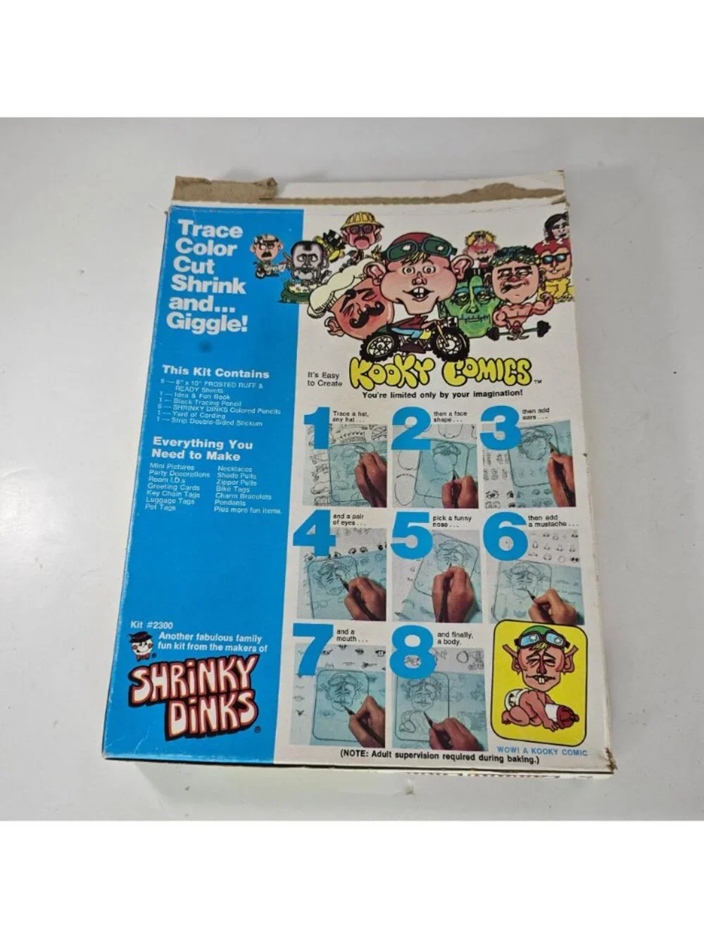 Shrinky Dinks Kooky Comics Kit #2300 Frosted Ruff & Ready Sheets and Box ONLY